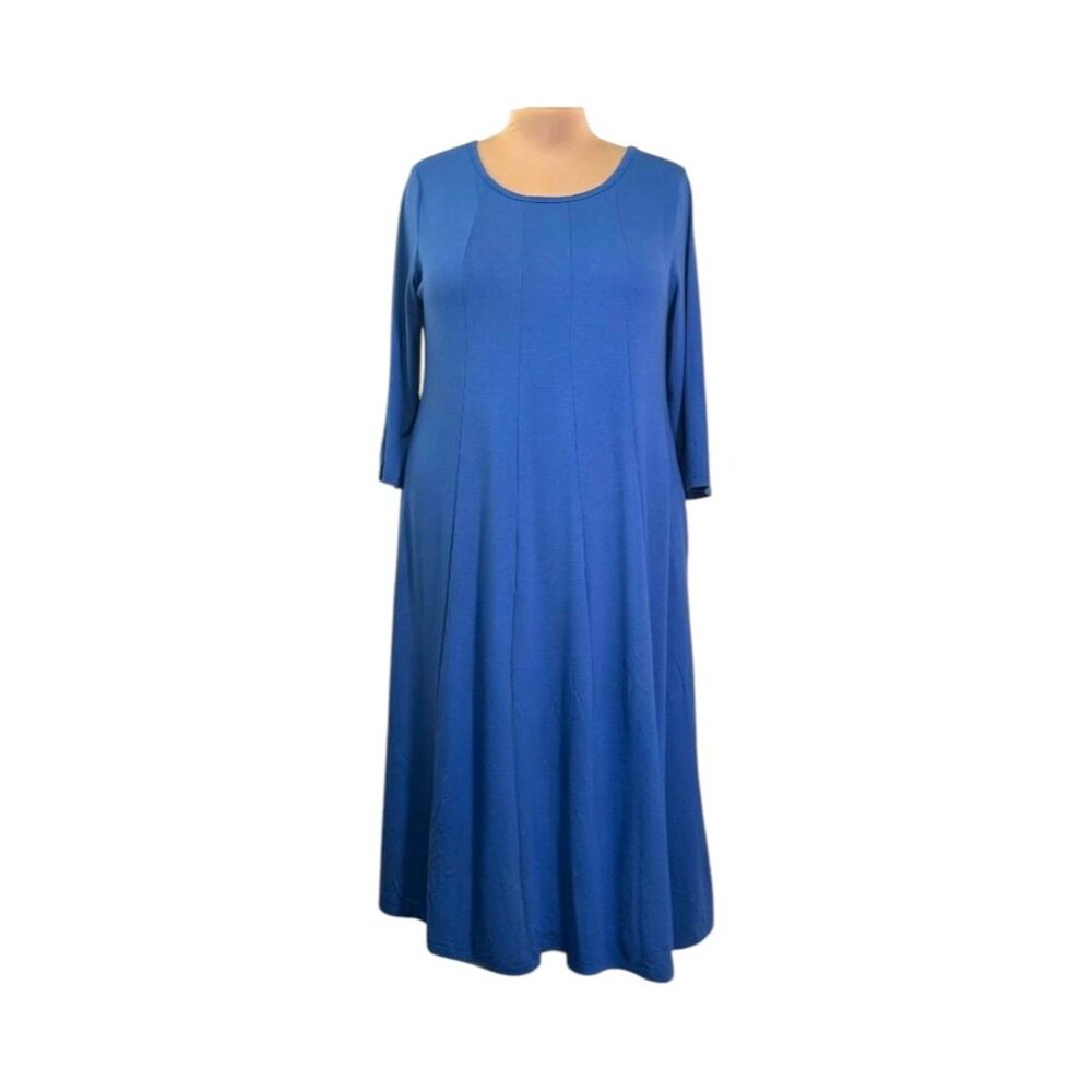 HOTOUCH Blue 3/4 Sleeve Flare Midi Dress, NWT! Size 2X